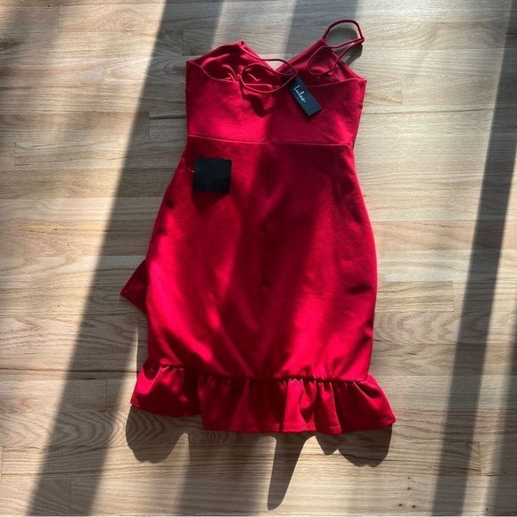 NWT Lulus Sealed with a kiss red bodycon dress sexy knit strappy wedding guest - Picture 6 of 7